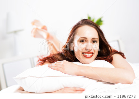 portrait of a young woman in the bedroom portrait of a young woman in the bedroom 11967278