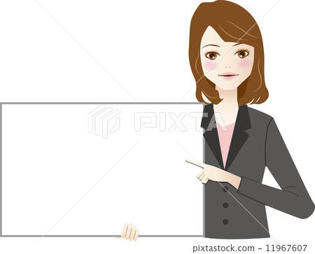 Pointing, explaining, business style women 11967607