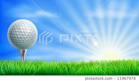 Golf course ball and tee 11967978