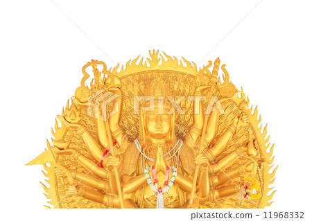 Guan Yin with ten thousand hands on white background 11968332
