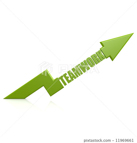 Teamwork arrow up green - Stock Illustration [11969661] - PIXTA