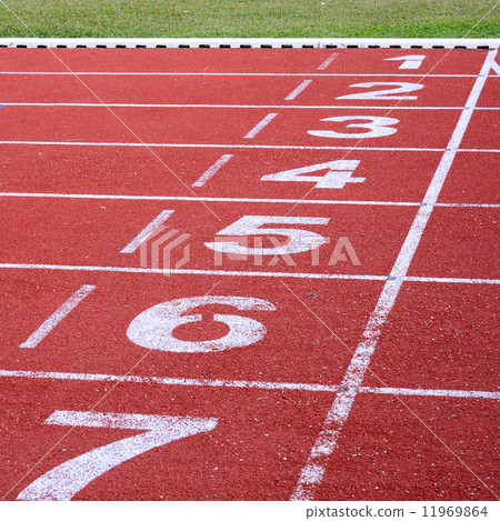running track, start and finish line running track, start and finish line 11969864