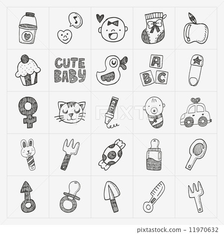 doodle baby icon sets 11970632