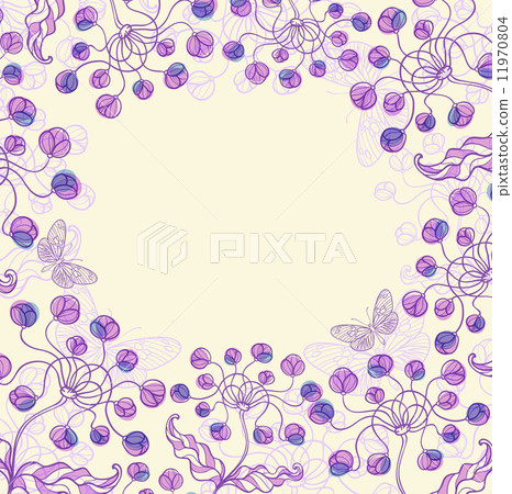 Decorative violet floral frame 11970804