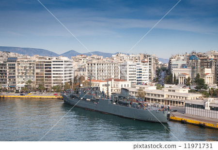 Stock Photo: entry in to port, piraeus, cruises