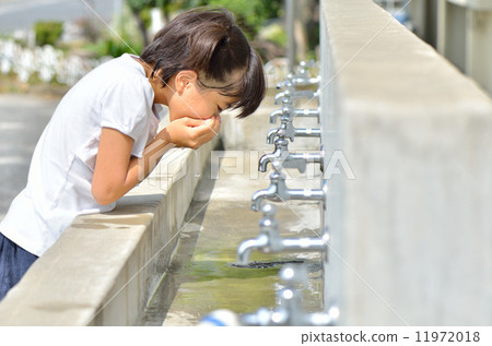 A girl drinking water 11972018
