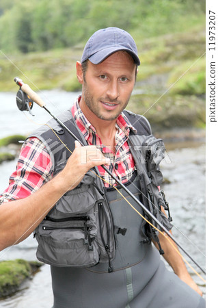 Fisherman with fishing line Fisherman with fishing line 11973207