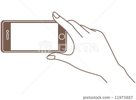 Hand holding the smartphone Mobile phone 11973887