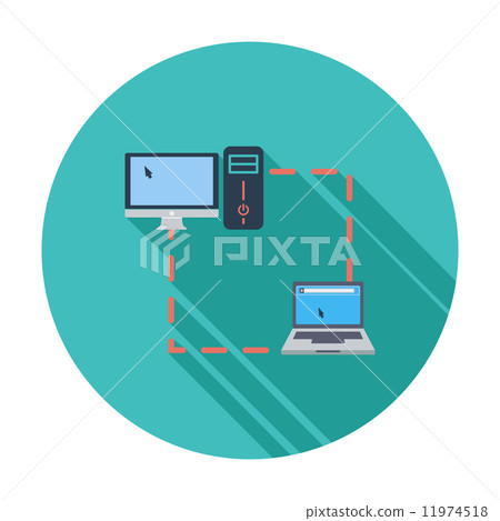 Computer sync single flat icon. 11974518