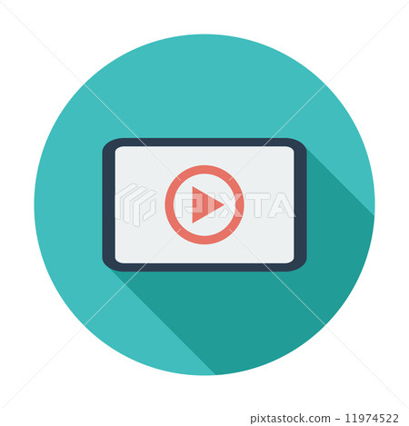 Video player flat icon. 11974522
