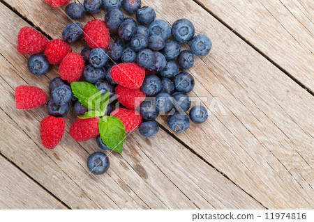 Blueberries and raspberries 11974816