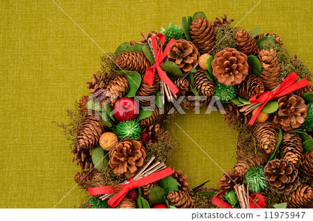 Attention) Christmas lease. Lease leaves and apples, retouching marks may remain on the background. There are several points of lease adhesive like "white string". Please note on your purchase. 11975947