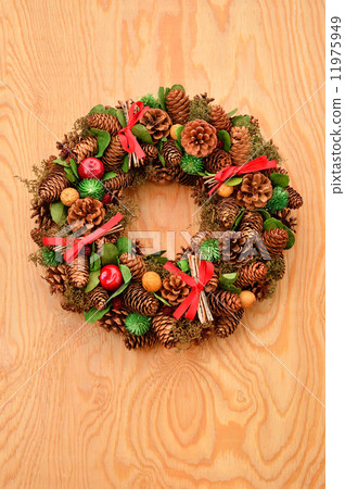 注意）聖誕節租賃。租賃樹葉和蘋果，修飾標記可能會留在背景上。像“白繩”這樣的租賃粘合劑有幾點。購買時請注意。 11975949