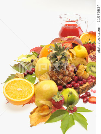 fresh fruits and red juice 11976634
