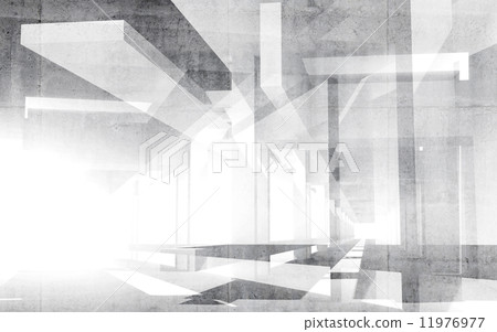 Abstract white 3d interior perspective background illustration 11976977