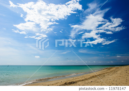 tropical sand beach and blue sky 11978147