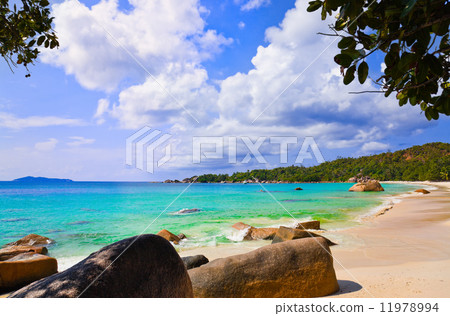 Beach Anse Lazio at island Praslin, Seychelles 11978994