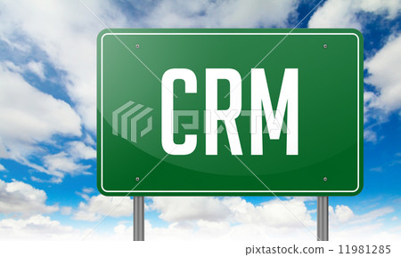 CRM on Green Highway Signpost. 11981285