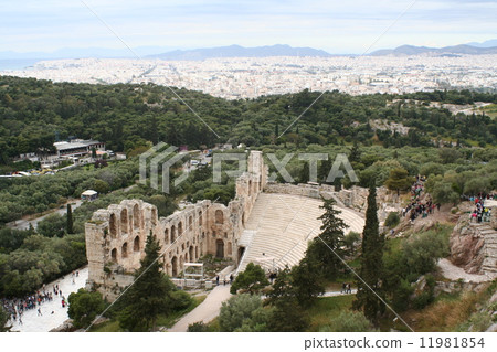 考古遺址和雅典衛城的街道 11981854