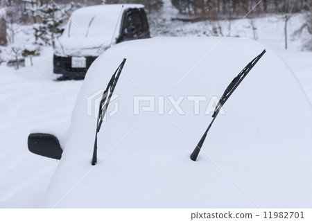 Passenger car buried in snow 11982701