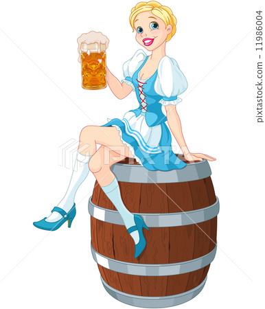 Oktoberfest girl on the keg Oktoberfest girl on the keg 11986004