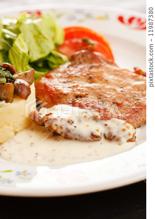 meat with salad meat with salad 11987380