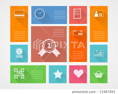 Flat square vector icons for internet purchase 11987891