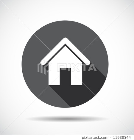Home Flat Icon with long Shadow. Vector... - Stock Illustration ...