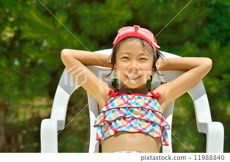 A girl resting at the beach 11988840