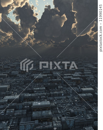 Future City under Storm Clouds Future City under Storm Clouds 11990145