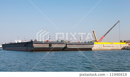 Loading of two cargo barges in Burgas port 11990818