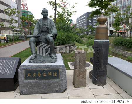 Bronze statue under the bridge 11992529