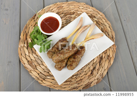 Nem Nuong Xa - Vietnamese minced pork lemongrass skewers. 11998955