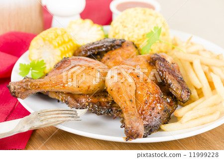 Piri Piri Chicken - Spatchcocked poussin grilled with piri piri sauce. Piri Piri Chicken - Spatchcocked poussin grilled with piri piri sauce. 11999228