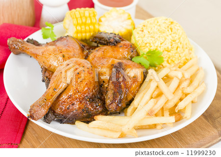 Piri Piri Chicken - Spatchcocked poussin grilled with piri piri sauce. 11999230