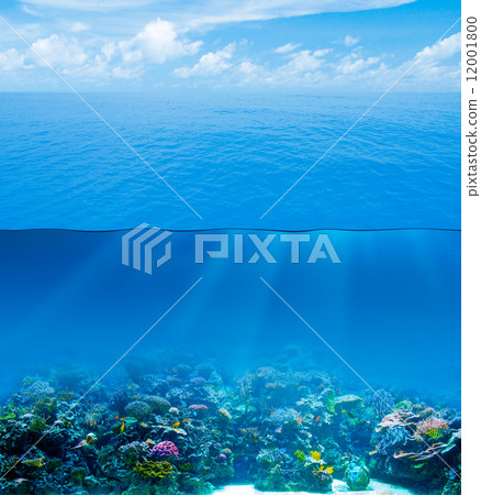 Underwater deep with water surface and sky Underwater deep with water surface and sky 12001800