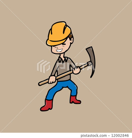 Worker and helmet and axe 12002846