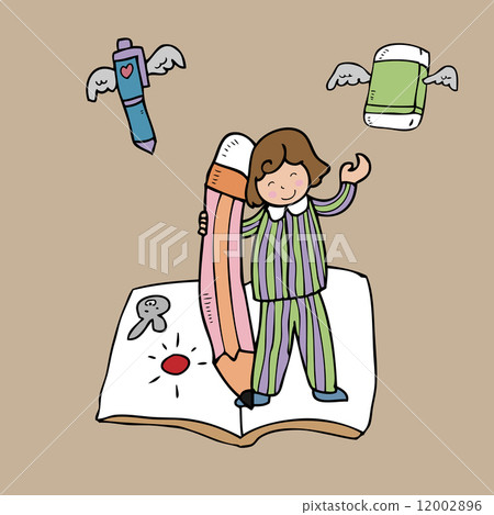 Boy and pencil fantacy world Boy and pencil fantacy world 12002896