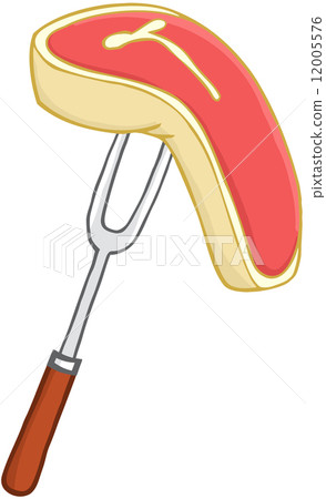 Fork With Raw Steak 12005576