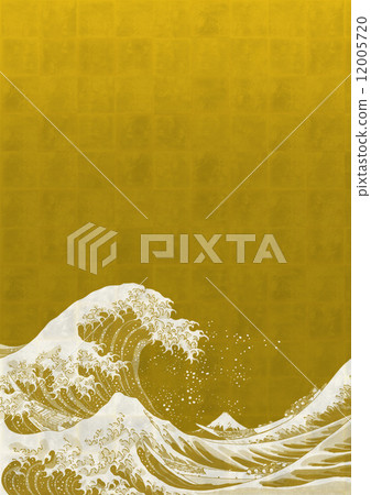 Waves and Mt. Fuji on gilt Waves and Mt. Fuji on gilt 12005720