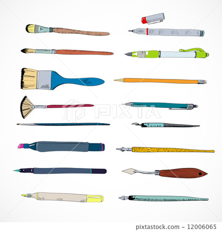 Drawing tools icons sketch 12006065