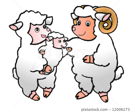 Sheep with three people 12006273