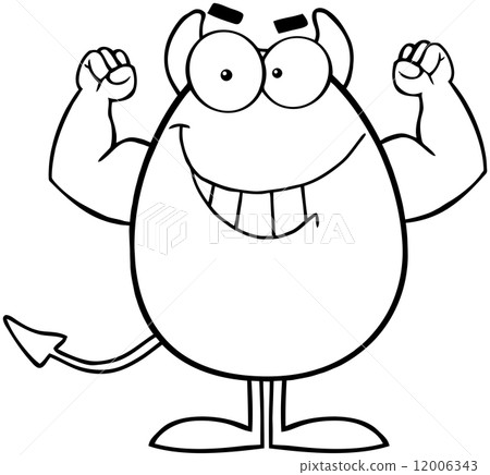Outlined Strong Devil Easter Egg  12006343