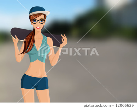 Girl skate board 12006629