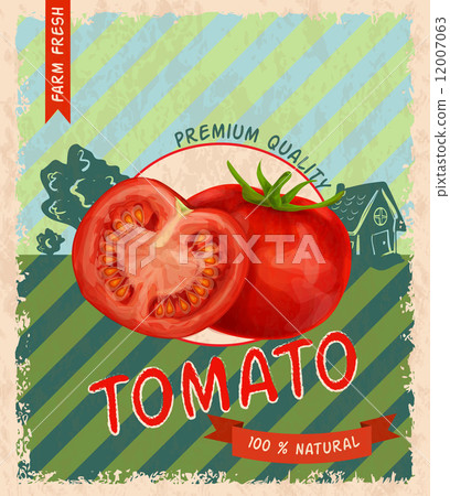 Tomato retro poster 12007063