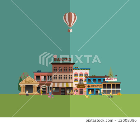Set buildings of small business flat design 12008386