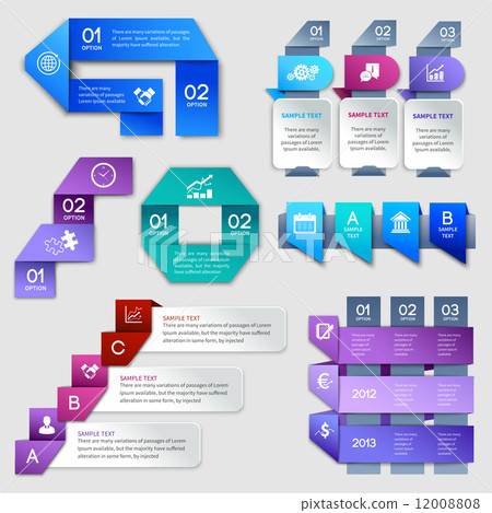 Origami infographics elements 12008808