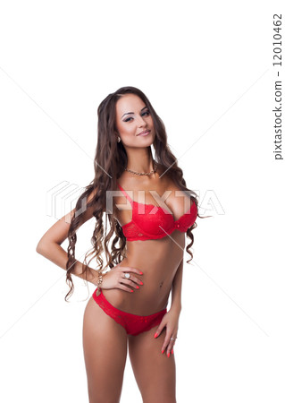 Gorgeous slim model dressed in red erotic lingerie Gorgeous slim model dressed in red erotic lingerie 12010462