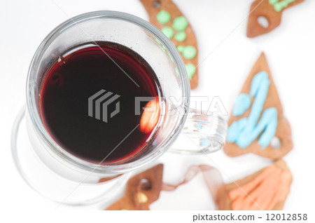 Glass of red mulled wine Glass of red mulled wine 12012858