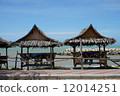 Thai style hut made from leave and wood 12014251